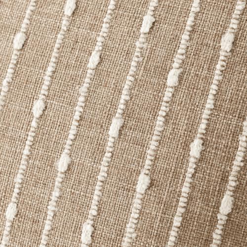 Decorative Striped Boucle Throw Pillow Covers 20x20 Inch Camel (20" x 20" (Pack of 2) / Camel)