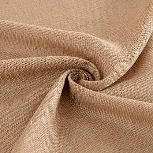 Brown Linen Curtains 52x90 Inches Long for Bedroom and Living Room (52"W x 90"L (Pack of 2) / Linen Brown)