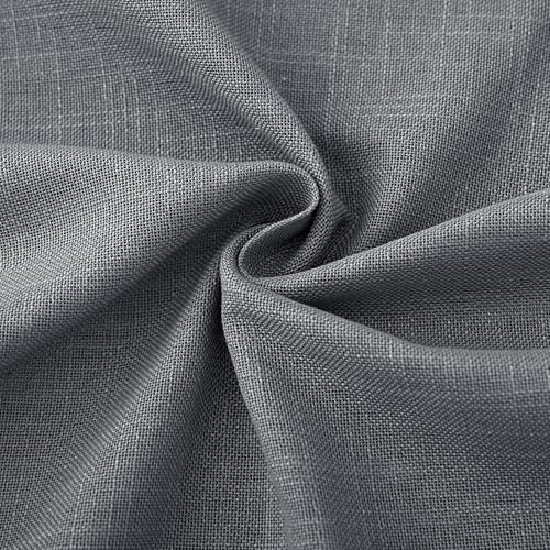 Dark Gray Curtains for Living Room Back Tab Modern Farmhouse Semi Sheer Gray Curtains 45 inches Long 2 Panels Set Muted Neutral Window Curtain for Dining Room Bedroom 52x45 (Dark Gray / 52"W x 45"L (Pack of 2))