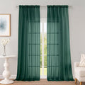 Hunter Green Sheer Curtains 96 Inch 2 Panels for Living Room (Hunter Green / 59"W x 96"L (Pack of 2))