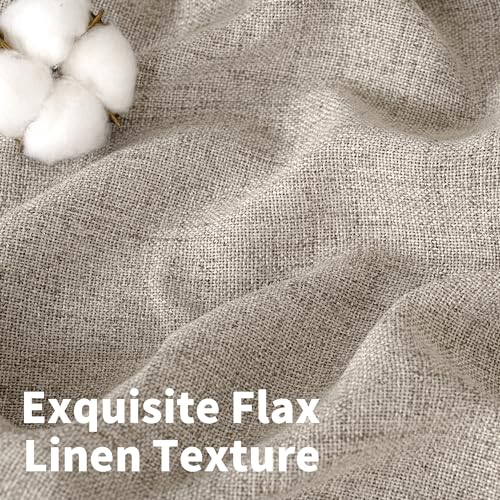 Oatmeal Burlap Linen Curtains 80 Inch Length 2 Panels Set (Dark Oatmeal / 52"W x 80"L (Pack of 2))