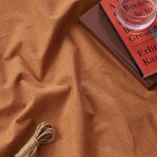 Burnt Orange Total Blackout Curtains 90 Inch Long for Dining (Burnt Orange / 52"W x 90"L (Pack of 2))