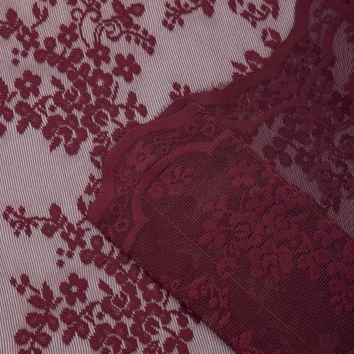 Vintage Lace Curtains 54 Inch Length (Burgundy / 52"W x 54"L (Pack of 2))