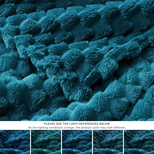 Turtle Shell Throw Blanket Teal for Couch Gentle Soft Fleece (Teal / Throw)
