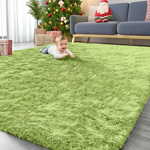 9x12 Machine Washable Large Area Rugs for Living Room (9x12 Ft / Grass Green)