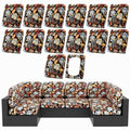 14Pcs Patio Cushion Covers (Floral / 14PCS)