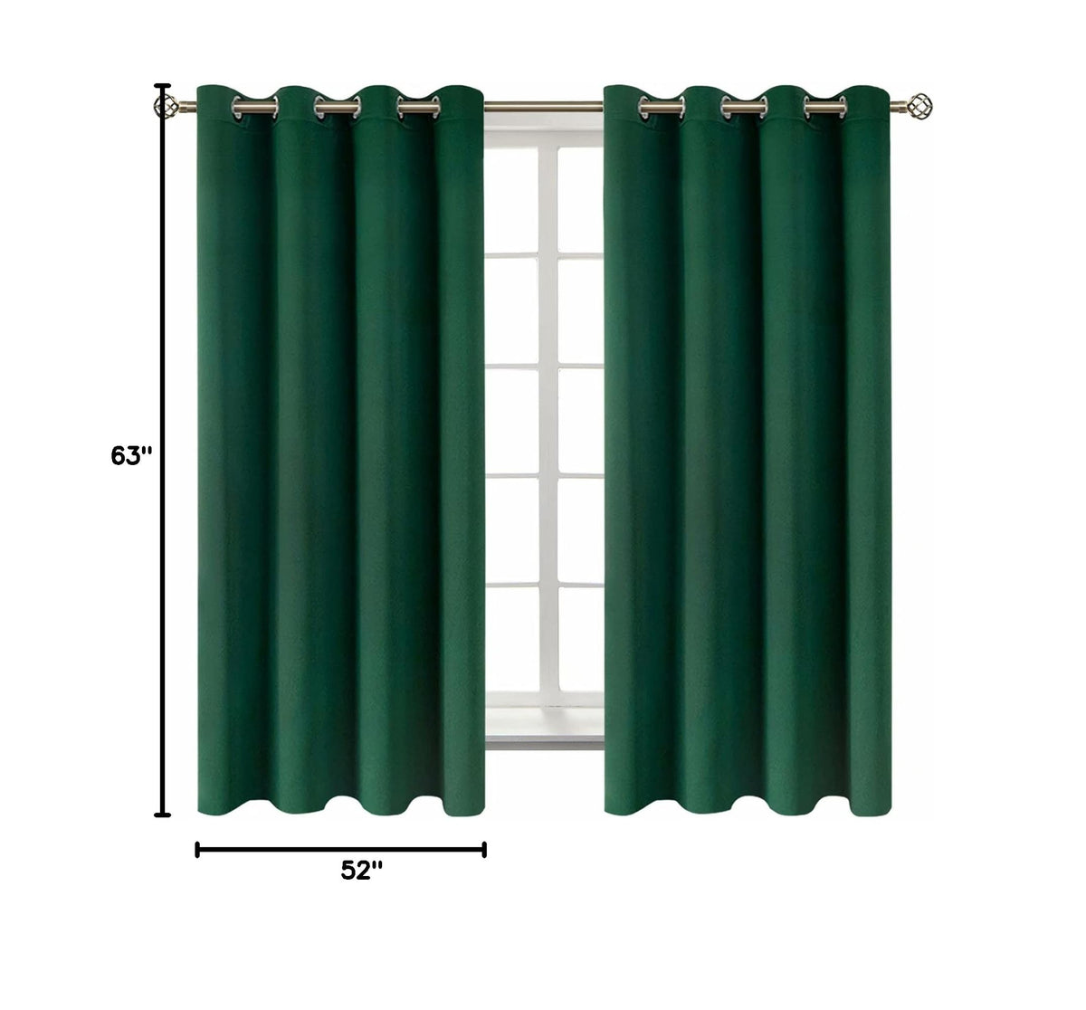 Blackout Curtains (Emerald Green / 52"W x 63"L (Pack of 2))