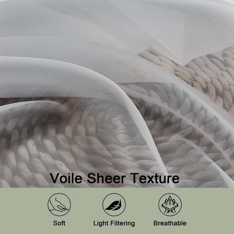 Light Grey Sheer Curtains 84 Inch Long 2 Panels for Living Room (Light Grey / 59"W x 84"L (Pack of 2))