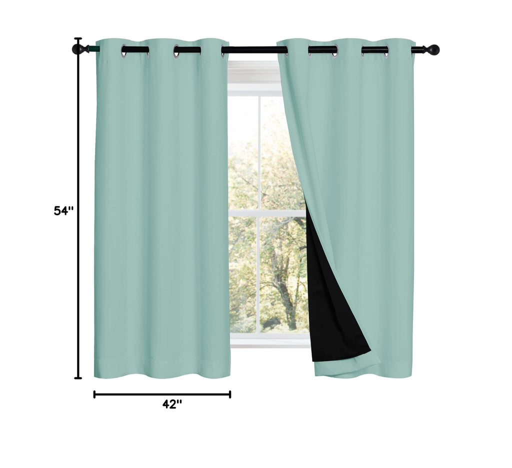 100% Blackout Curtains 54 inches Long (Aqua Blue / 42"W x 54"L (Pack of 2))