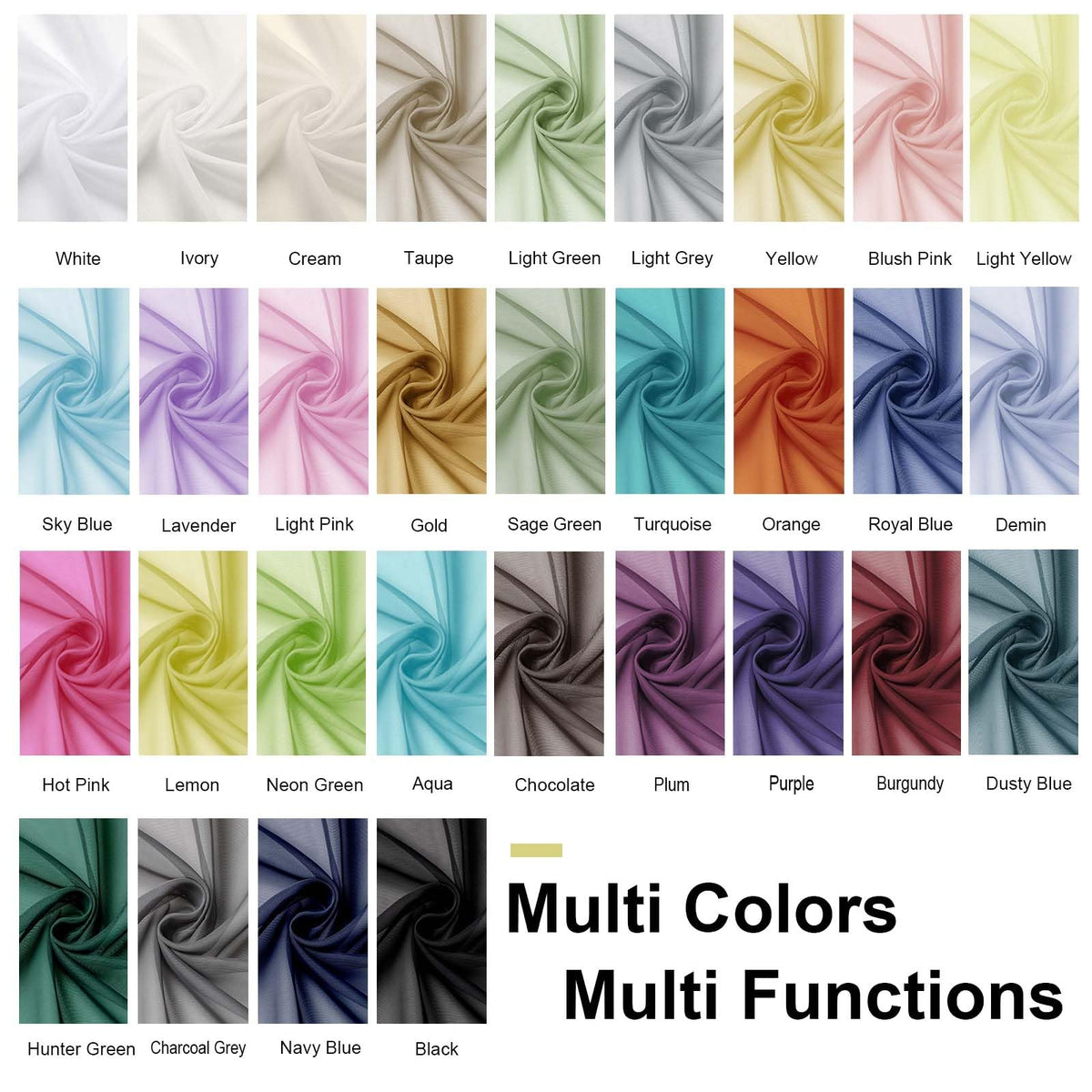 Sheer Curtains 96 inches Long for Bedroom Living Room (Light Grey / 42"W x 96"L (Pack of 2))