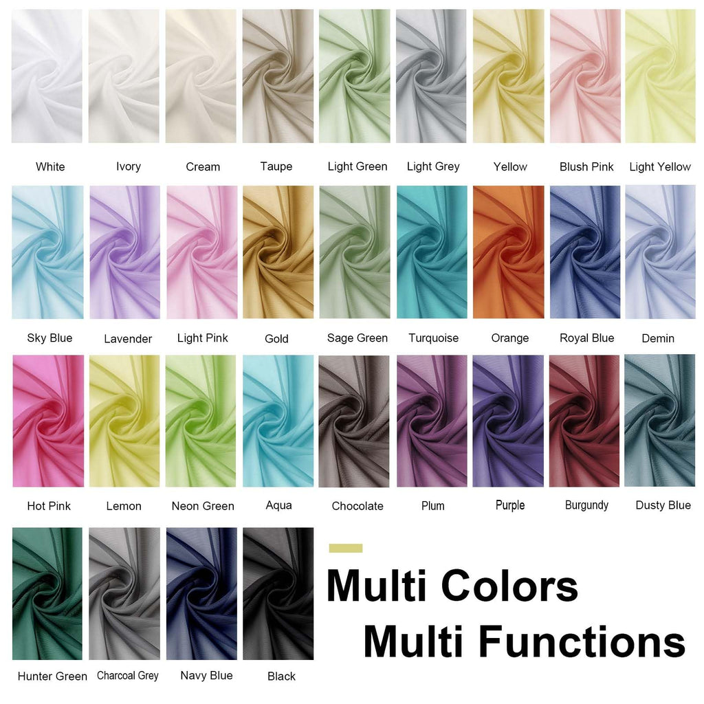 Sheer Curtains 72 Inches Long for Living Room Bedroom (Light Grey / 42"W x 72"L (Pack of 2))