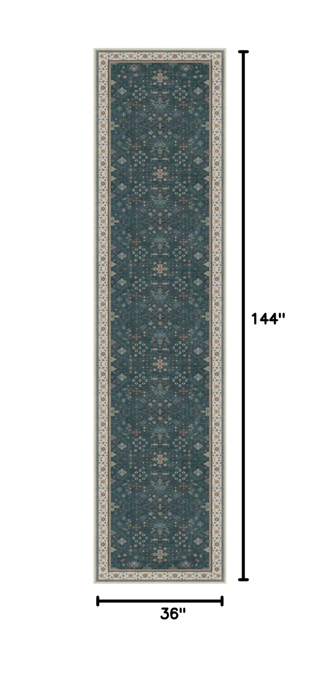 Dark Green Hallway Runner Rug 12 ft Long (3' x 12' (Runner) / Dark Green)