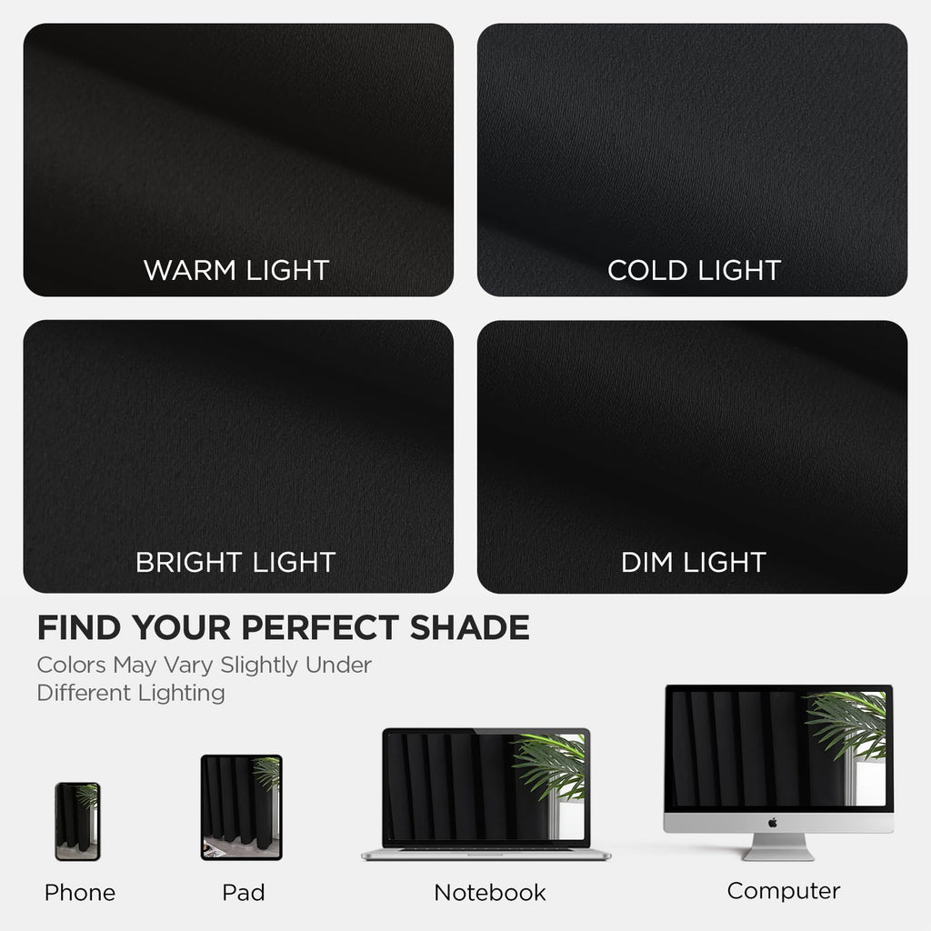 Blackout Patio Sliding Door Curtains (Black / 70"W x 108"L (Pack of 1))