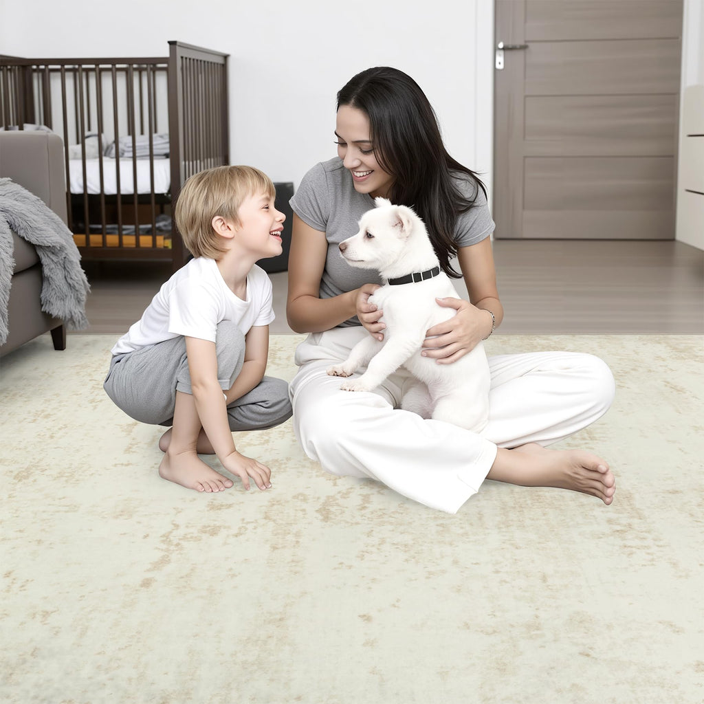 2.6x14 Washable Runner Rug (Beige / 2'6" x 14' (Rectangular))