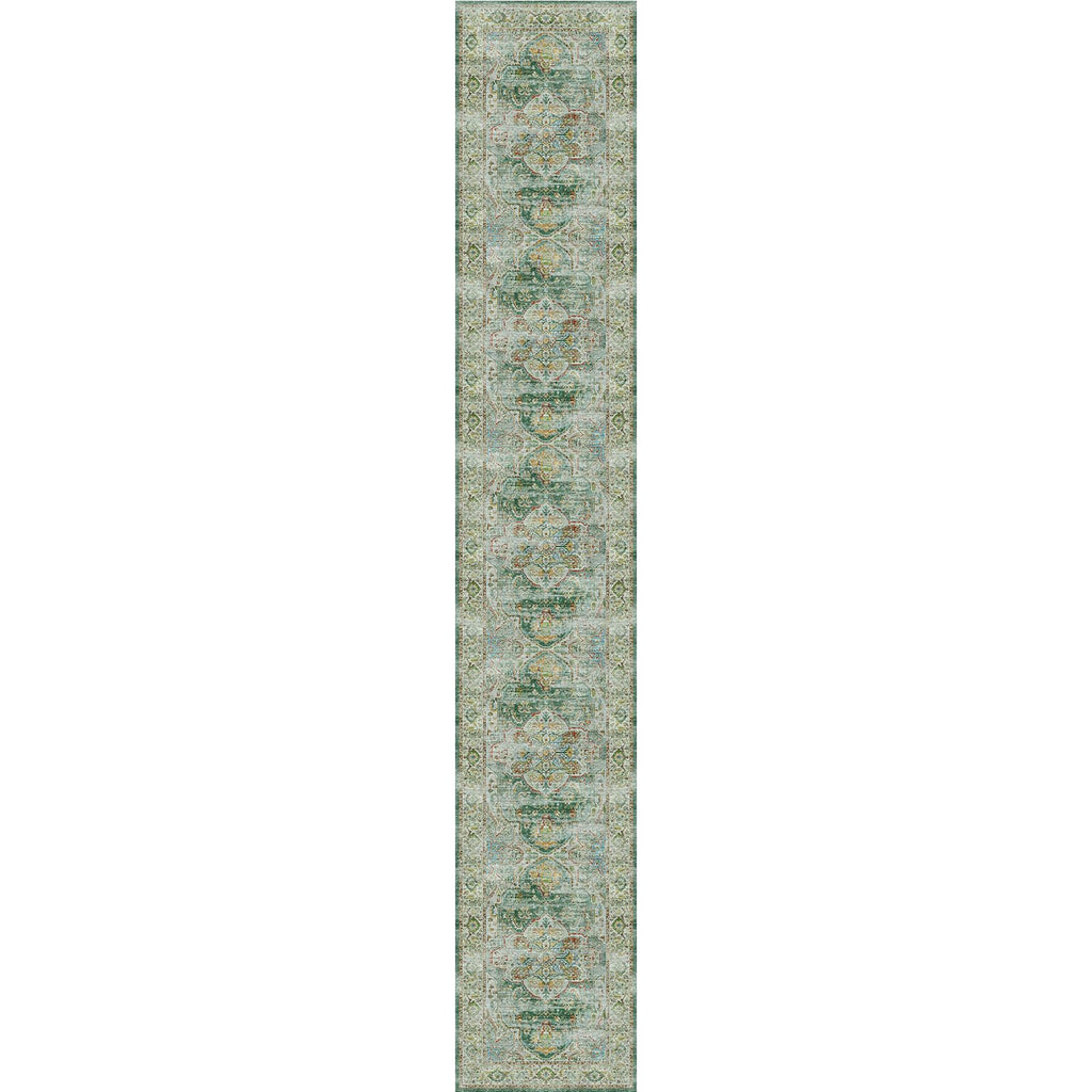 Washable Runner Rugs 2x12 Long for Hallway Kitchen Soft (Green / 2' x 12' (Runner))