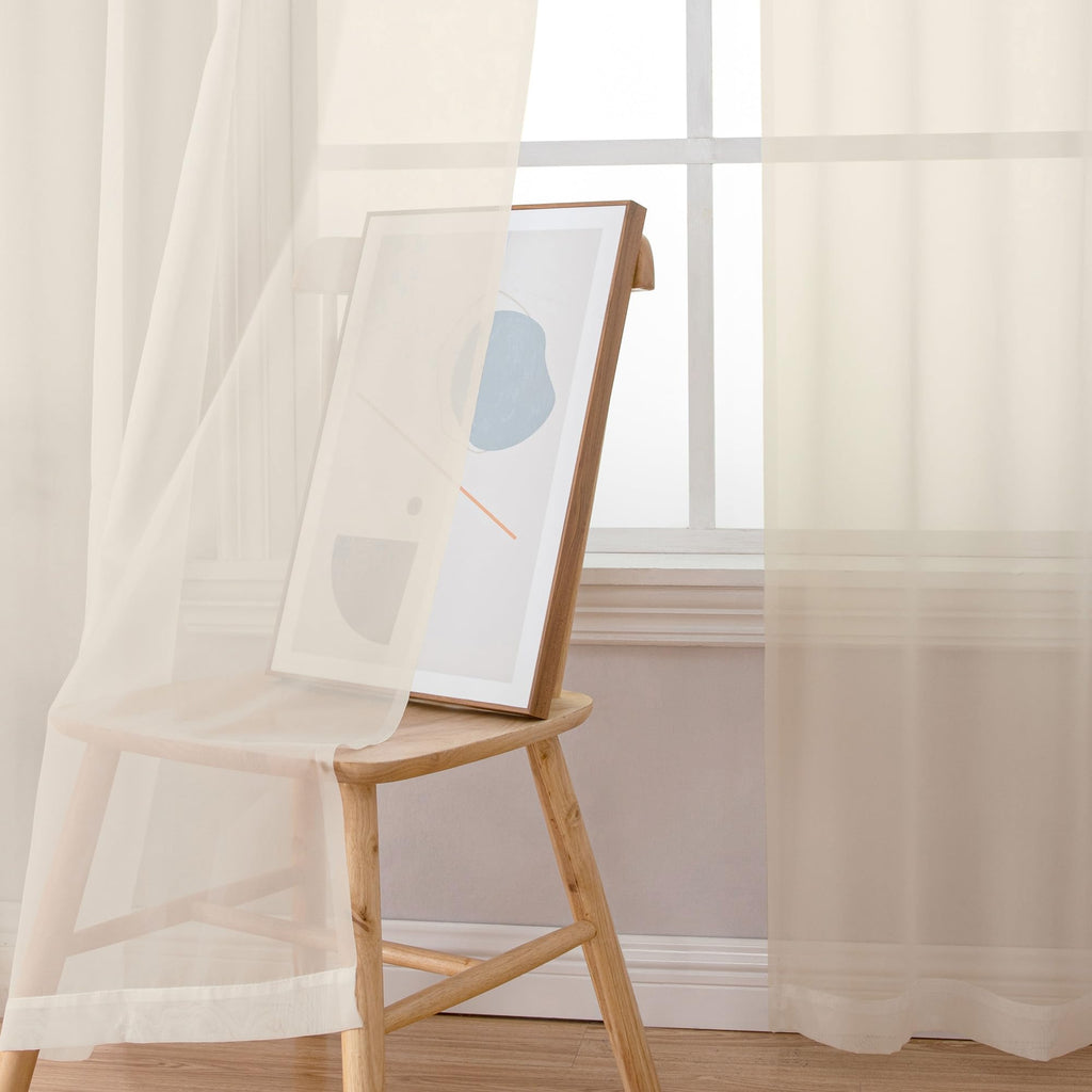 Cream Sheer Curtains 78 inches Long 2 Panels Set for Bedroom Living Room (Cream / 42"W x 78"L (Pack of 2))