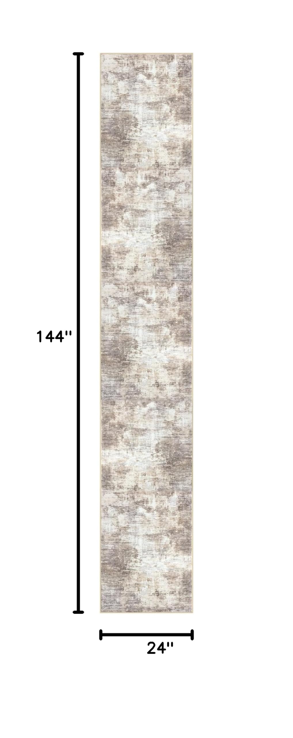 Abstract Runner Rug 2x12 Ft Washable Runners for Hallways (Gold/Yellow/Brown/Beige/White / 2' x 12' (Rectangular))