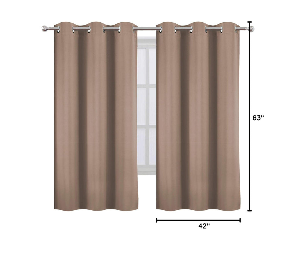 Cappuccino Blackout Curtains 42 x 63 Inch Length (Cappuccino / 42"W x 63"L (Pack of 2))