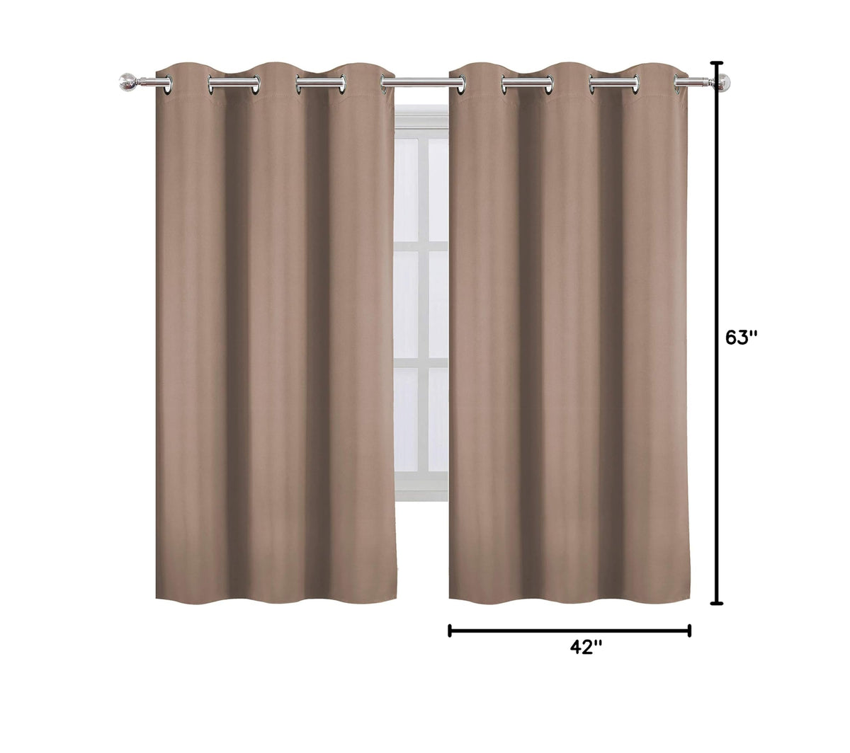 Cappuccino Blackout Curtains 42 x 63 Inch Length (Cappuccino / 42"W x 63"L (Pack of 2))