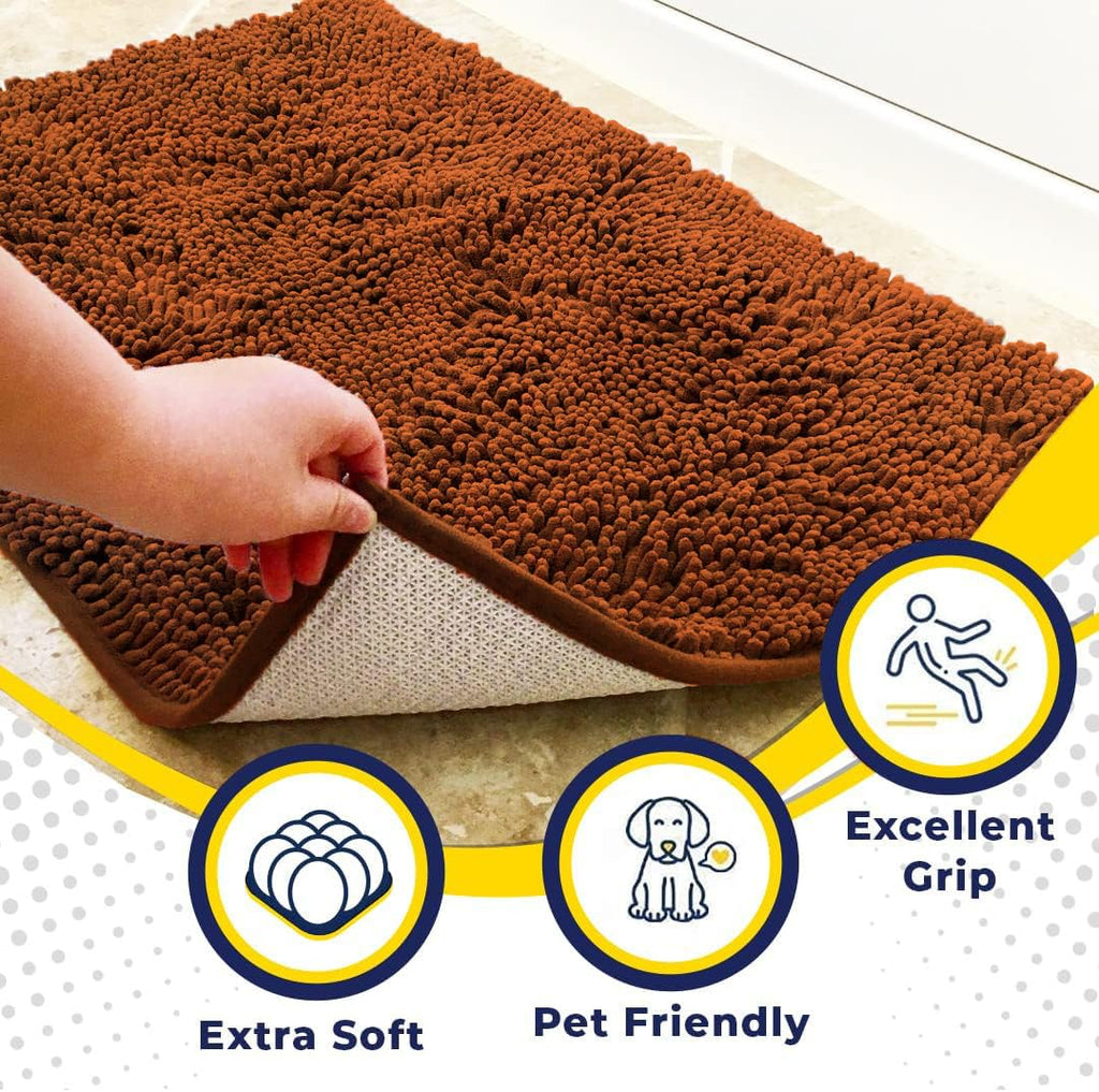 Super Water Absorbent Door Mat Indoor (Orange / 16" x 24")