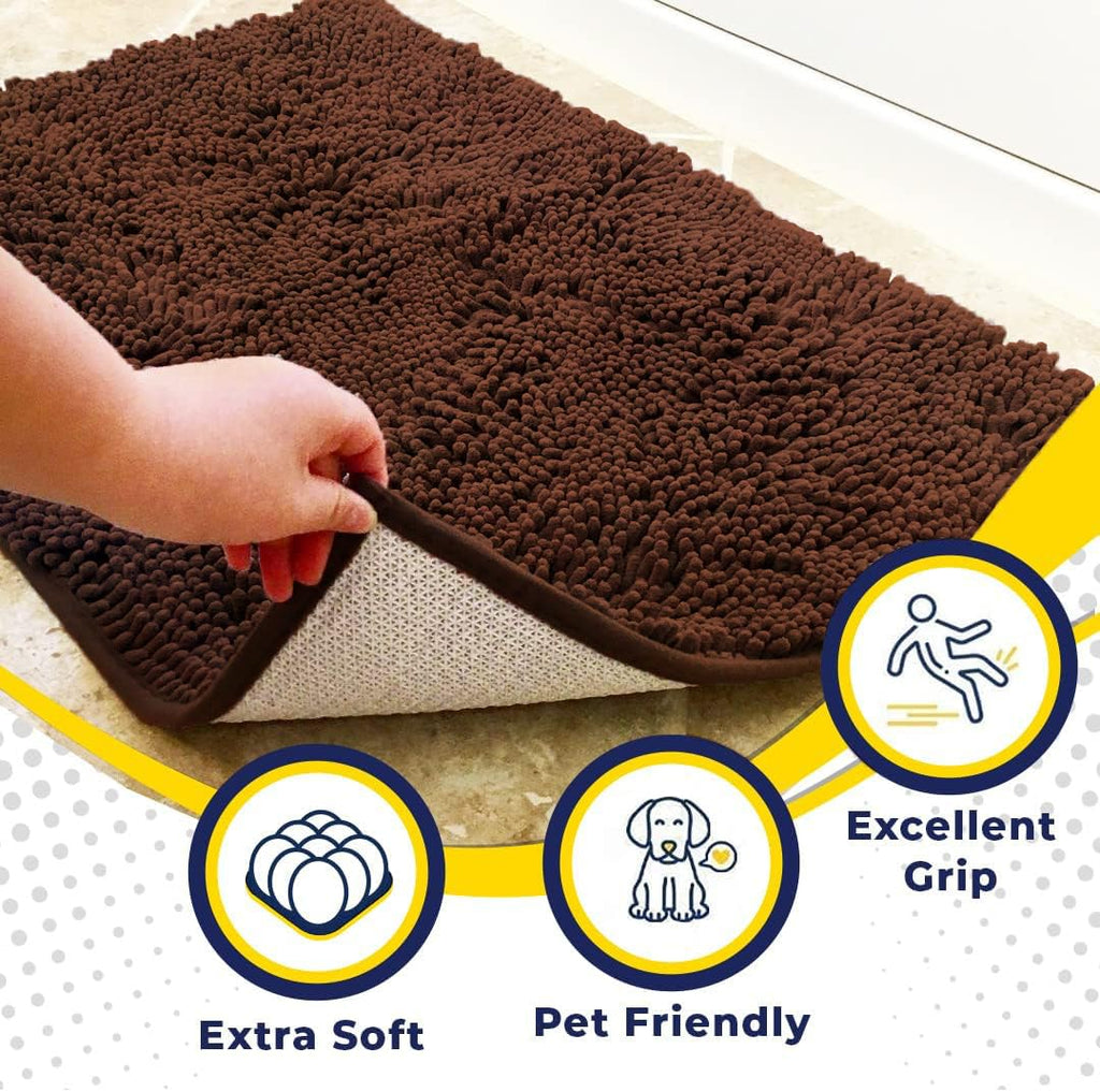 Super Water Absorbent Door Mat Indoor (Chocolate Brown / 3ft x 8ft)