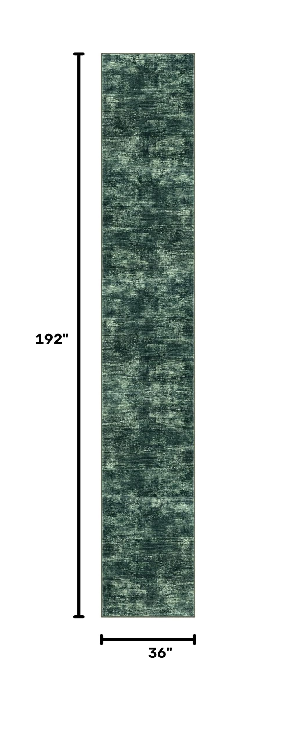 Abstract Runner Rug 3x16 Ft Washable Runners for Hallways (Dark Green / 3' x 16' (Rectangular))