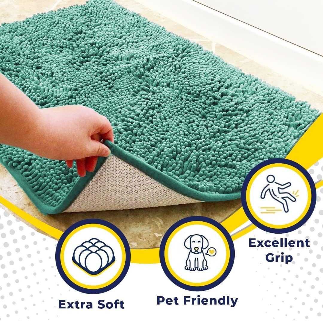 Super Water Absorbent Door Mat Indoor (Seafoam Green / 16" x 24")