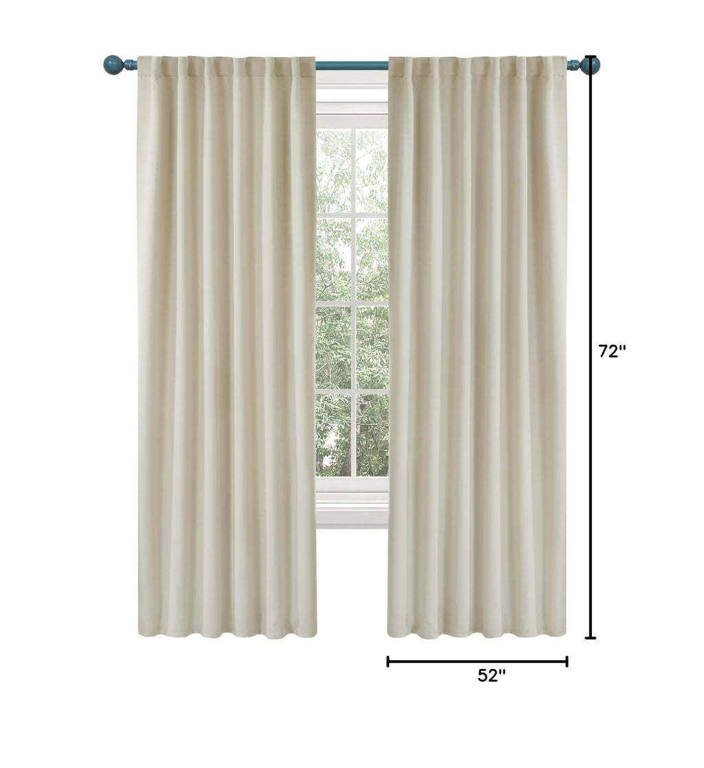Blackout Curtains for Bedroom (Light Beige / 52"W x 72"L (Pack of 2))