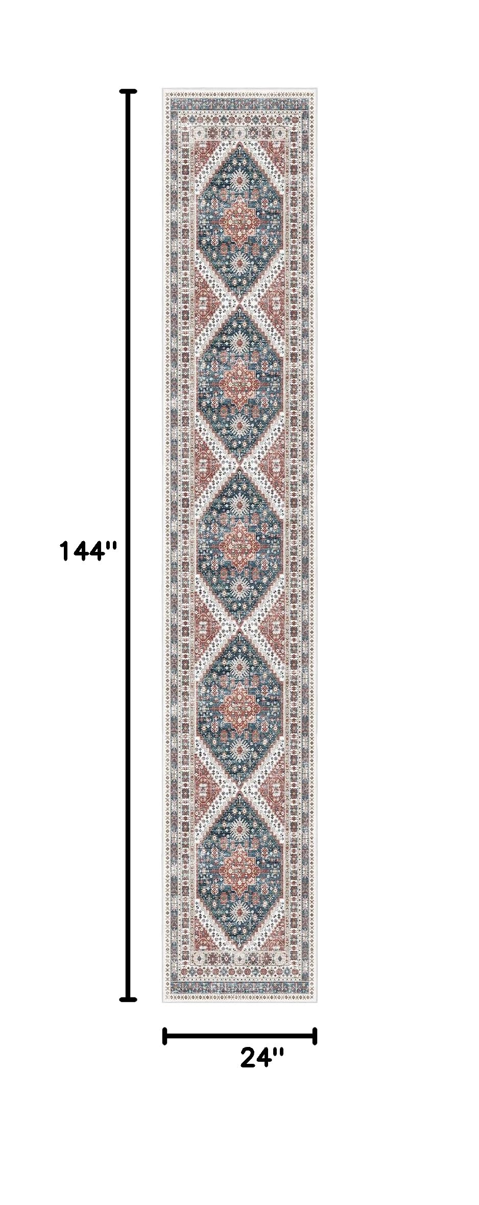 Washable Runner Rugs 2x12 Long for Hallway Kitchen Soft (Navy Blue / 2' x 12' (Runner))
