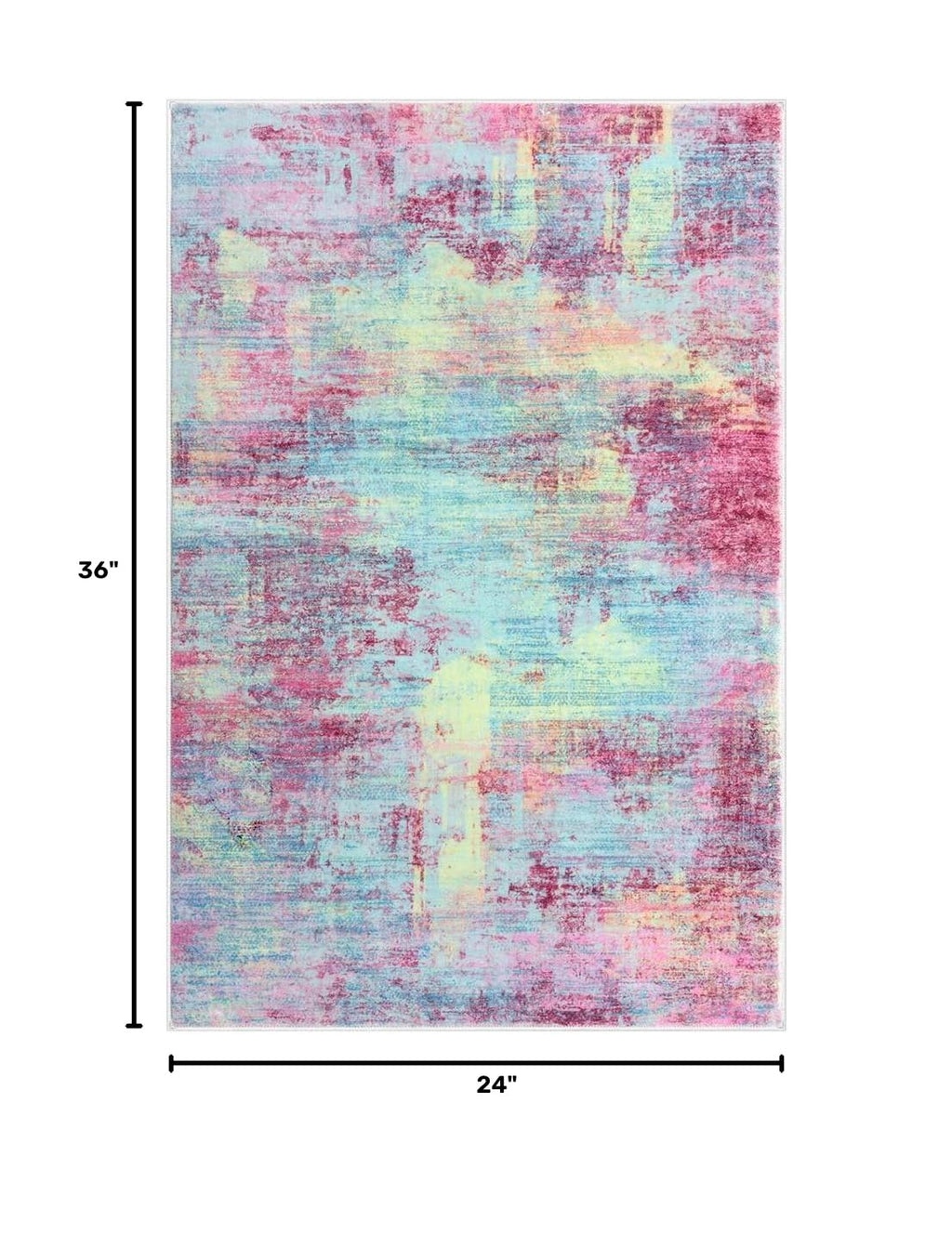Small Abstract Area Rug 2x3 Ft Entryway Rugs Washable Door Mat Indoor Entrance (Multi Pink / 2' x 3' (Rectangular))