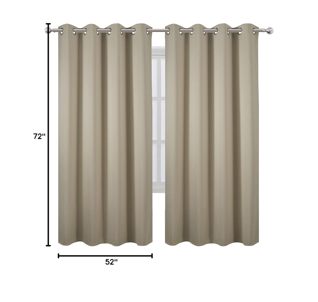Beige Thermal Blackout Curtains (Beige / 52"W x 72"L (Pack of 2))