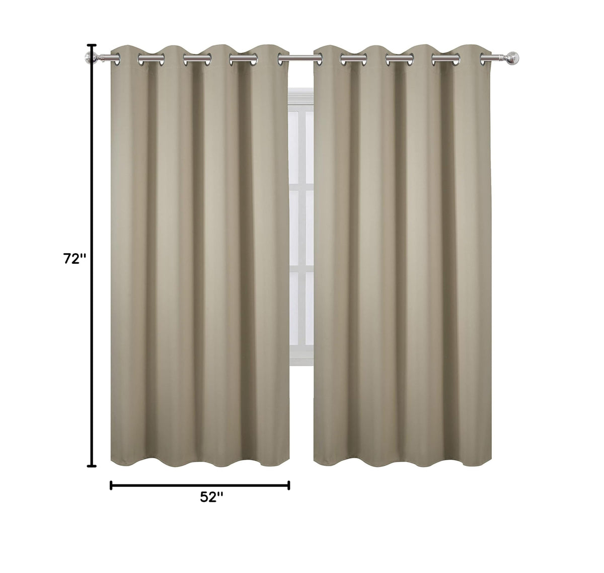 Beige Thermal Blackout Curtains (Beige / 52"W x 72"L (Pack of 2))