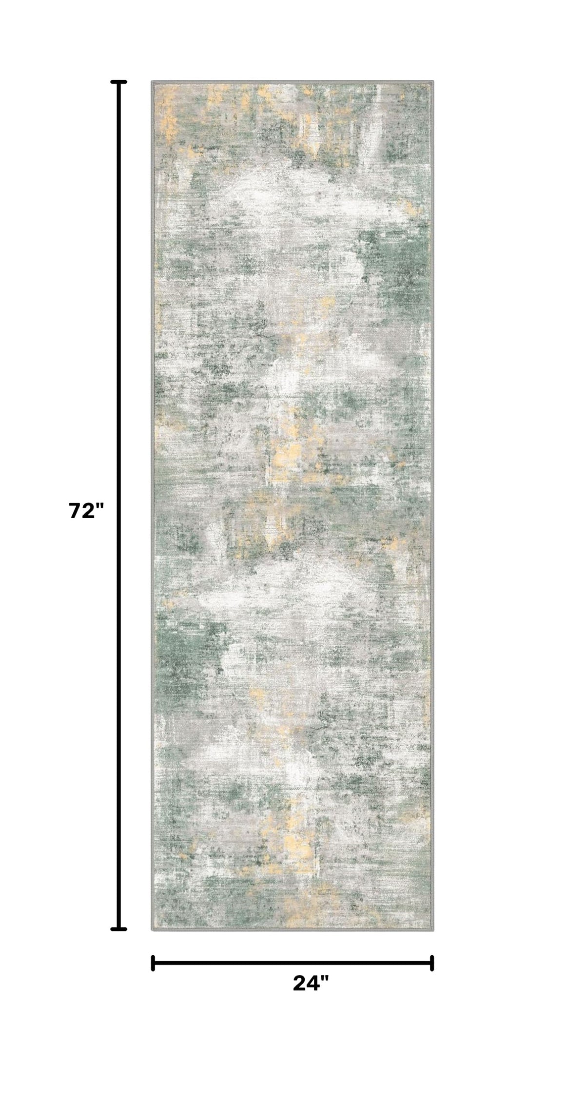 Abstract Runner Rug 2x6 Ft Washable Runners for Hallways (Light Green/Gray/Orange / 2' x 6' (Rectangular))