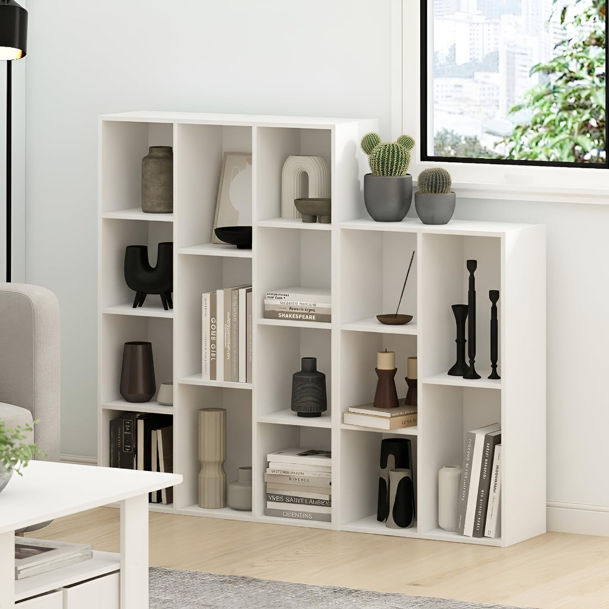 LUDER Book Shelf (White / 11-Cube)