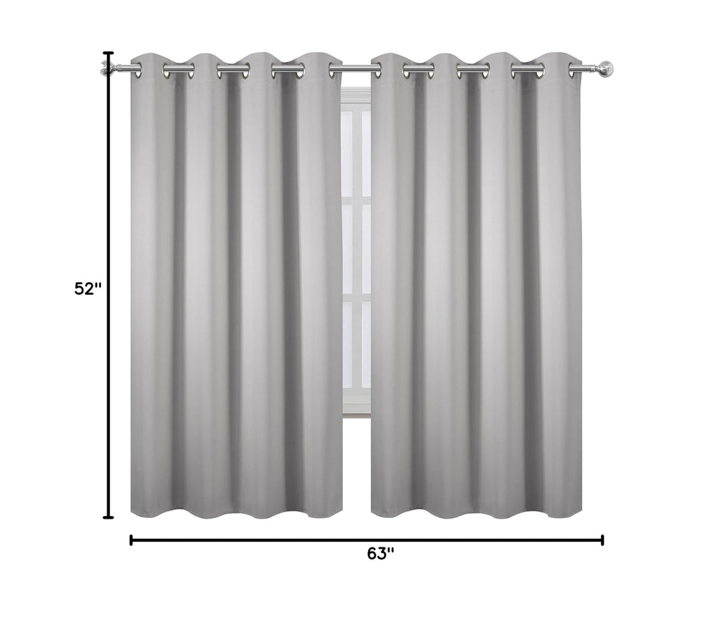 Light Grey Blackout Curtains 52 x 63 Inch Length (Light Grey / 52"W x 63"L (Pack of 2))