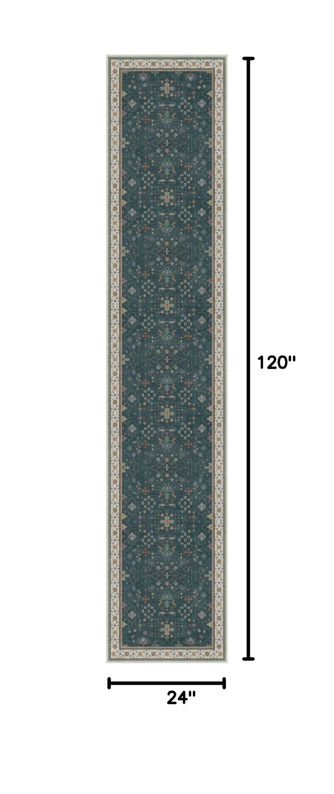 Vintage Dark Green 2x10 Hallway Runner Rug (2' x 10' (Runner) / Dark Green)