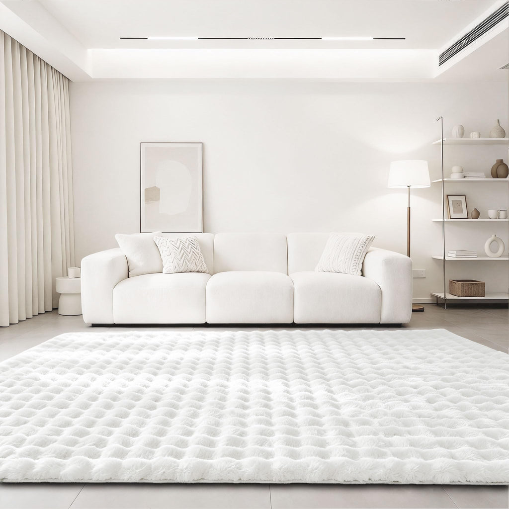 White Rabbit Plush Rug 6'x9' (White / 6' x 9' (Rectangular))