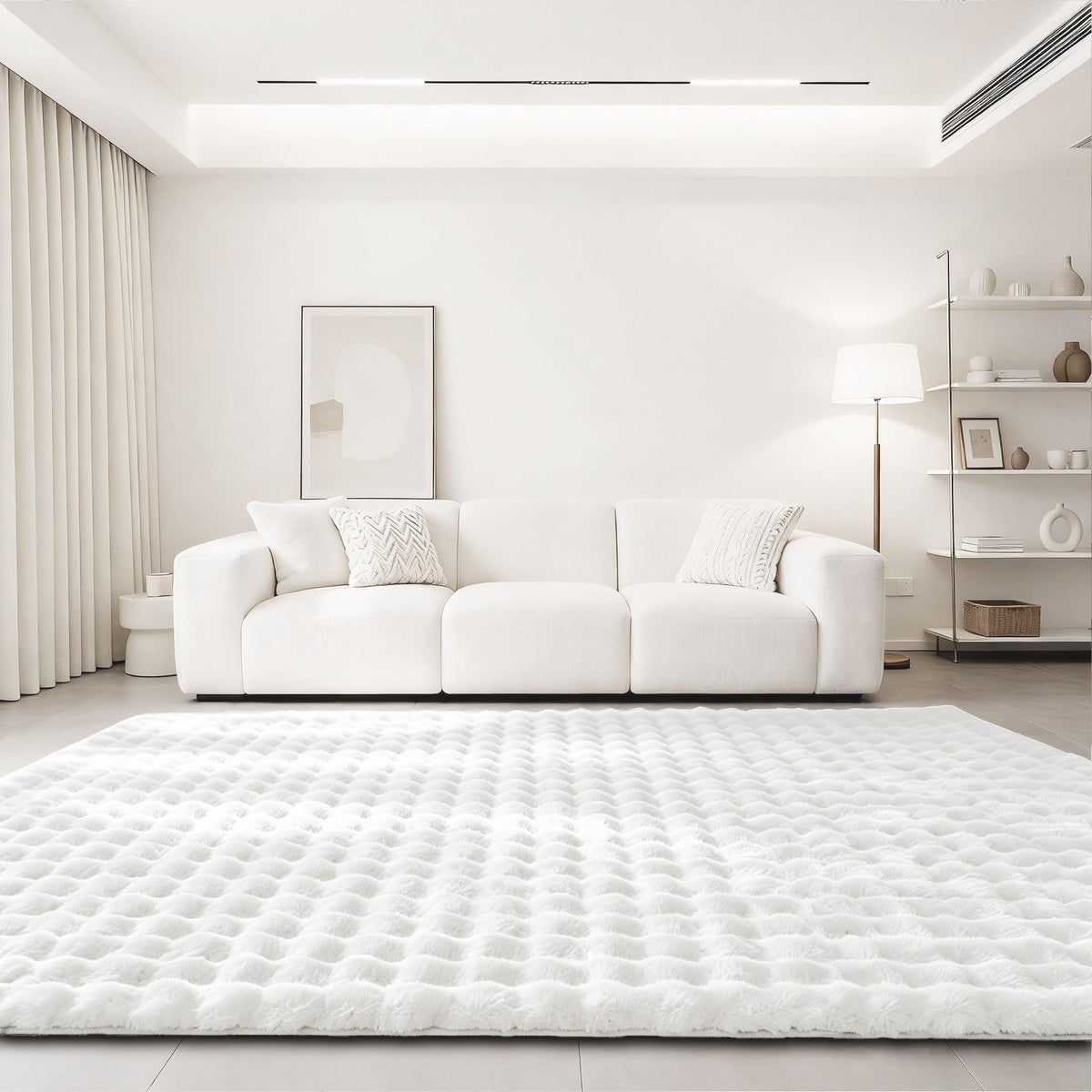 White Rabbit Plush Rug 6'x9' (White / 6' x 9' (Rectangular))