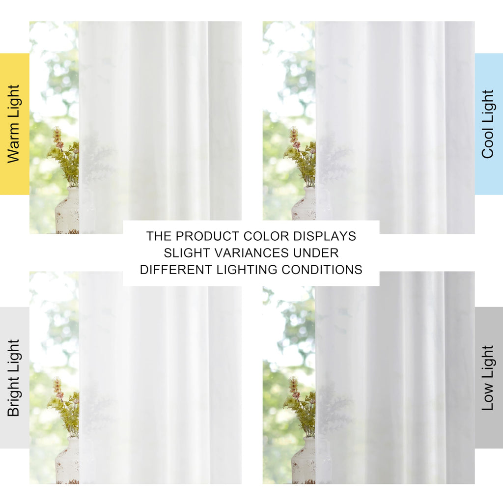 Bedroom Sheer Curtains 54 inch Length (White / 54"W x 54"L (Pack of 2))