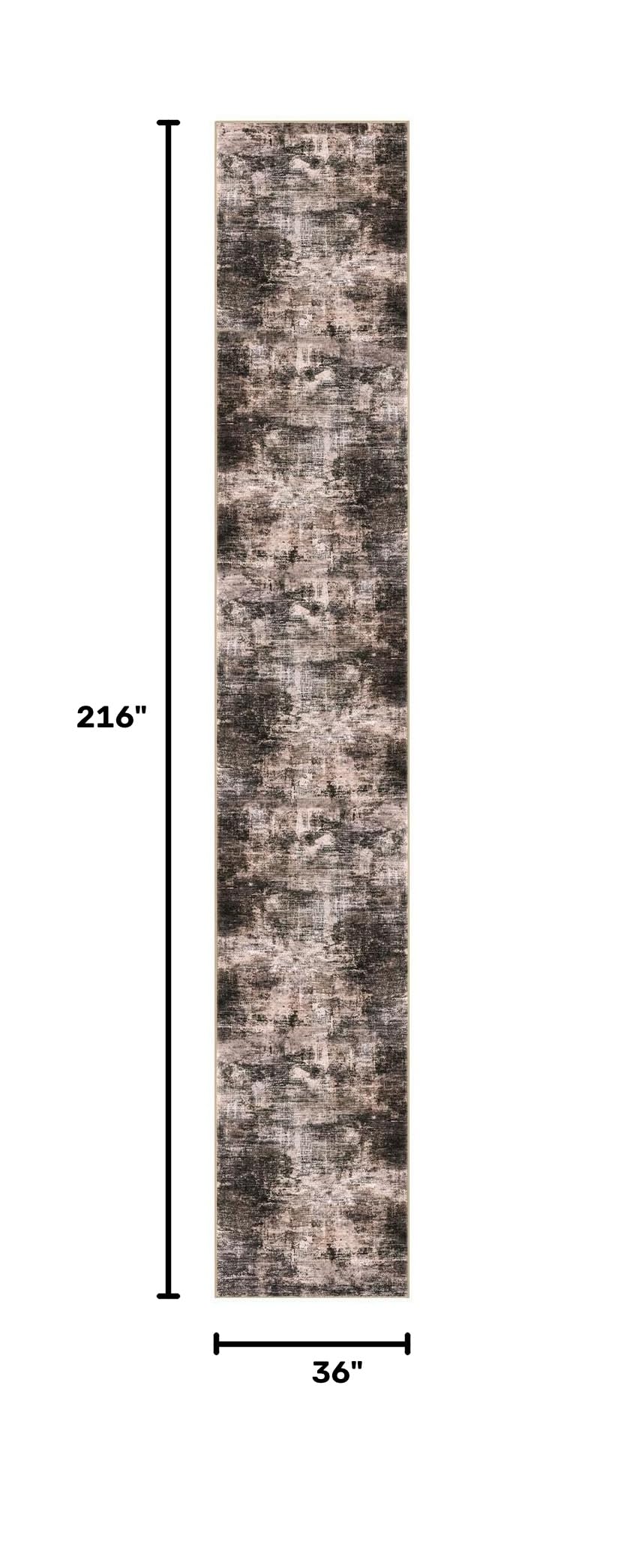 Abstract Runner Rug 3x18 Ft Washable Runners for Hallways (Brown/Rust / 3' x 18' (Rectangular))