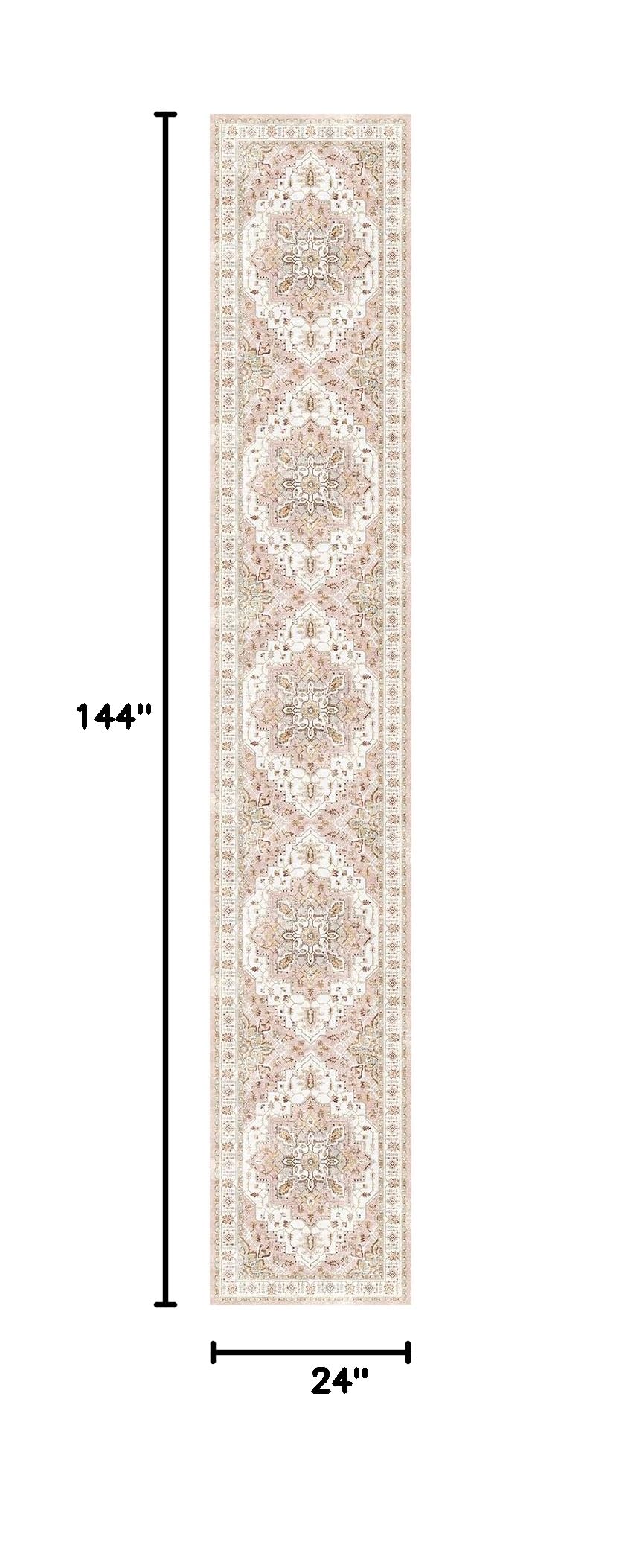 Washable Runner Rugs 2x12 Long for Hallway Kitchen Soft (Pink / 2' x 12' (Runner))