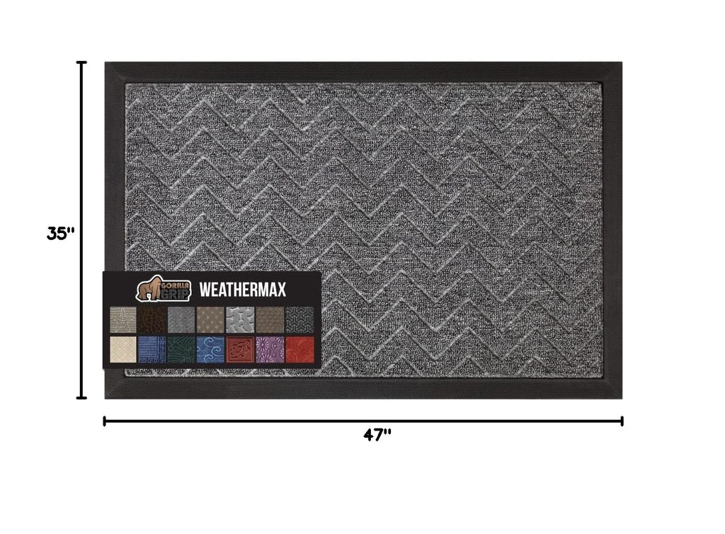WeatherMAX Door Mat (Steel Chevron / 47" x 35")