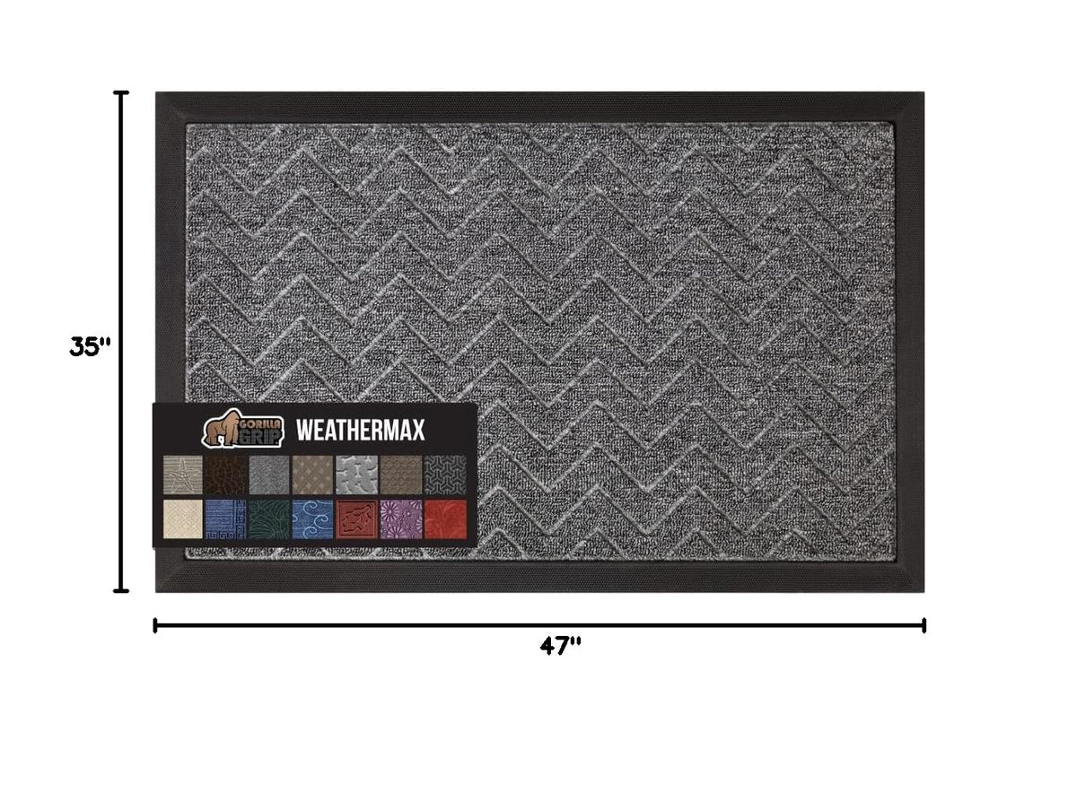 WeatherMAX Door Mat (Steel Chevron / 47" x 35")