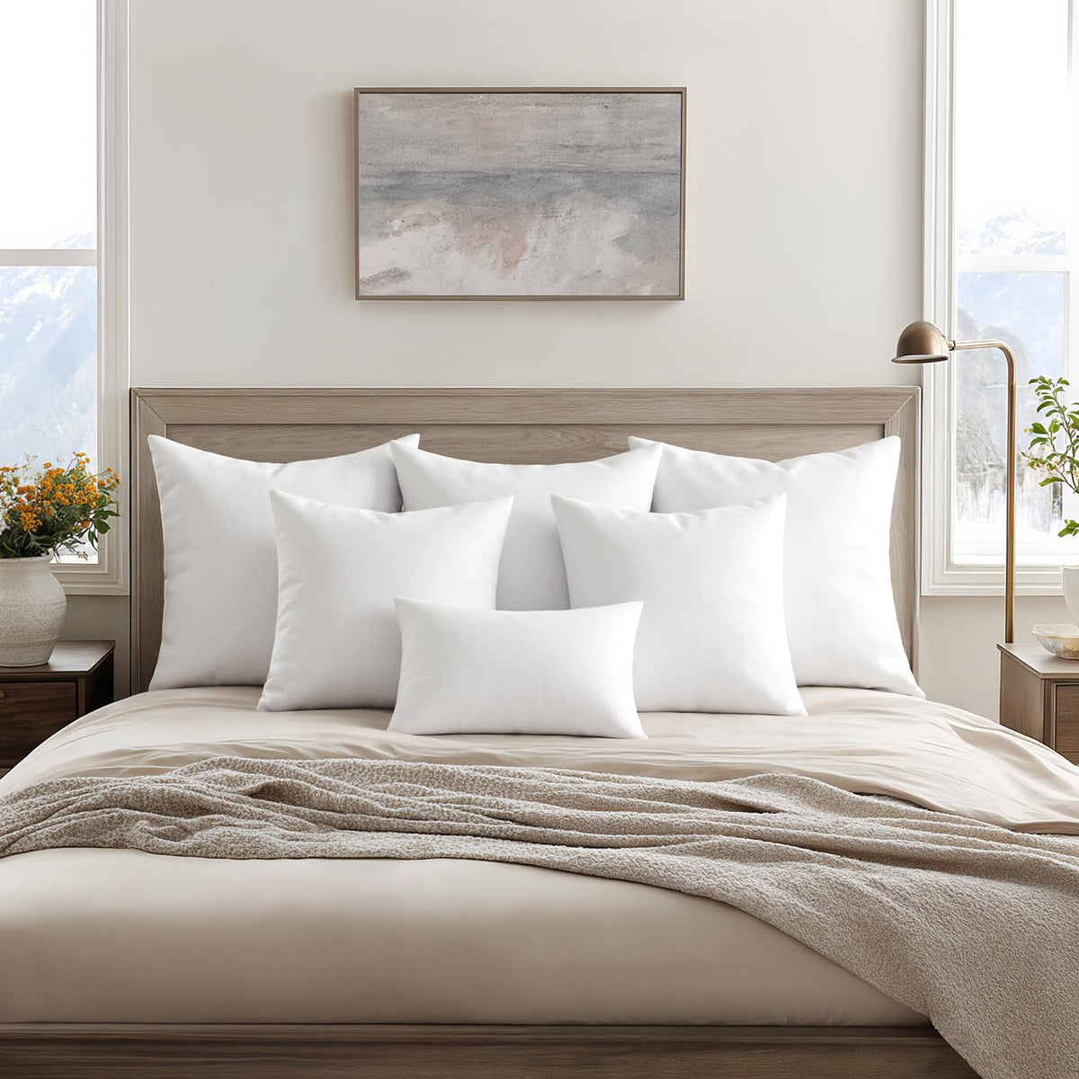 22x22 Throw Pillows Inserts 4 Pack (22x22 Inch)
