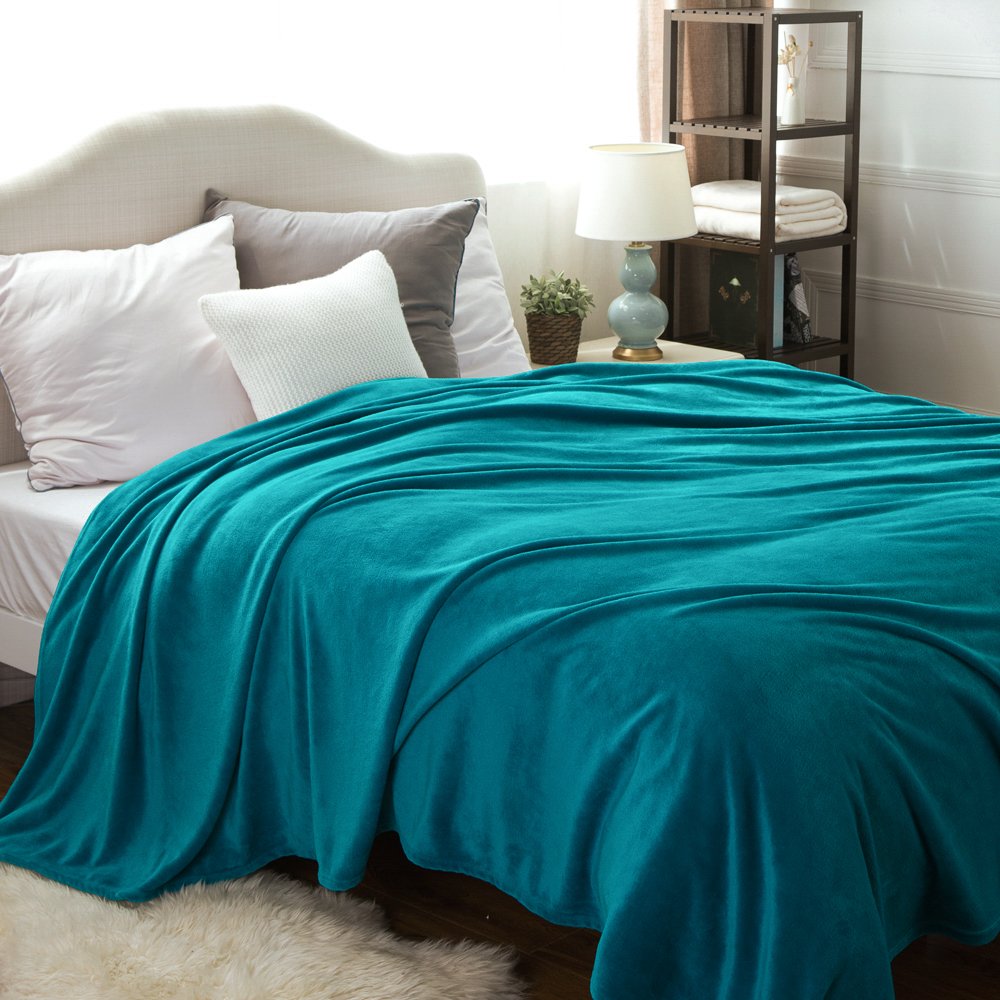 GentleSoft Fleece Blanket Twin Size Teal (Teal Blue / Twin (60" X 80"))