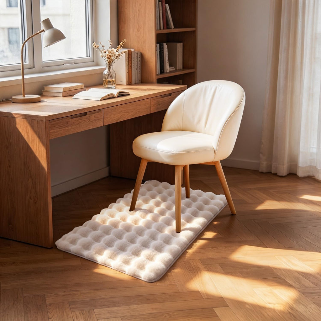 Creamy White Rabbit Plush Rug 2'x3' (Creamy White / 2' x 3' (Rectangular))