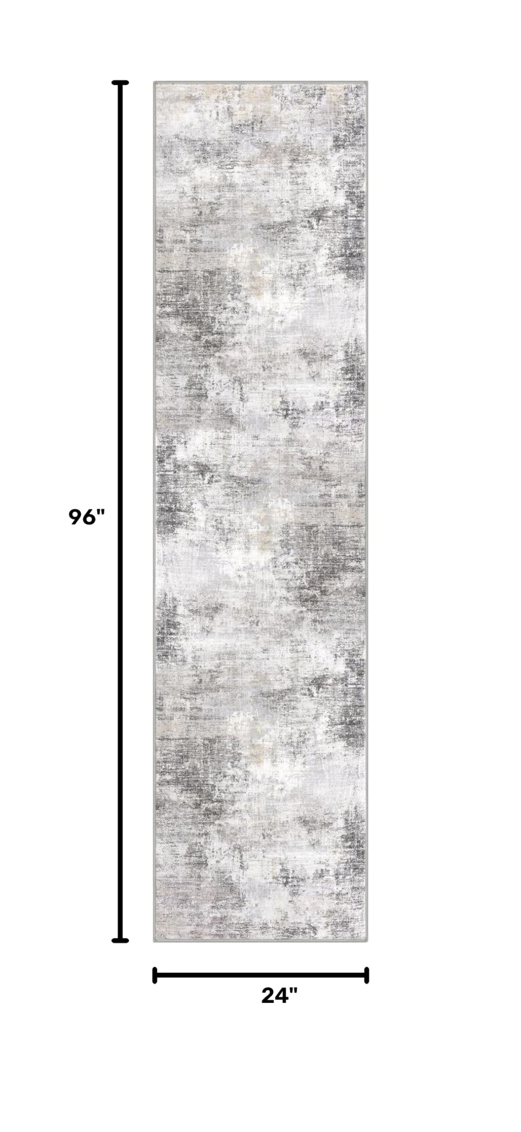Abstract Runner Rug 2x8 Ft Washable Runners for Hallways (Ash Grey/Beige / 2' x 8' (Rectangular))