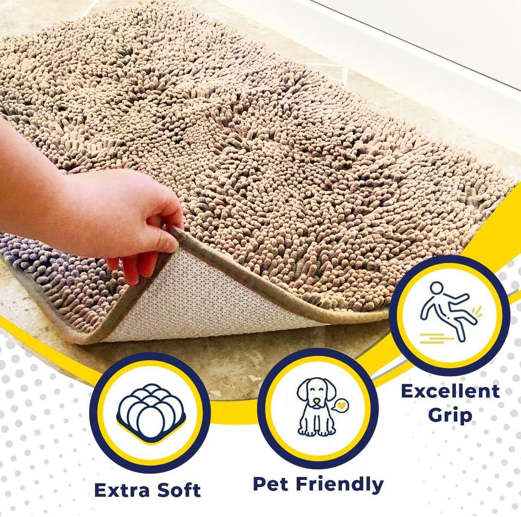 Super Water Absorbent Door Mat Indoor (Beige / 5ft x 7ft)