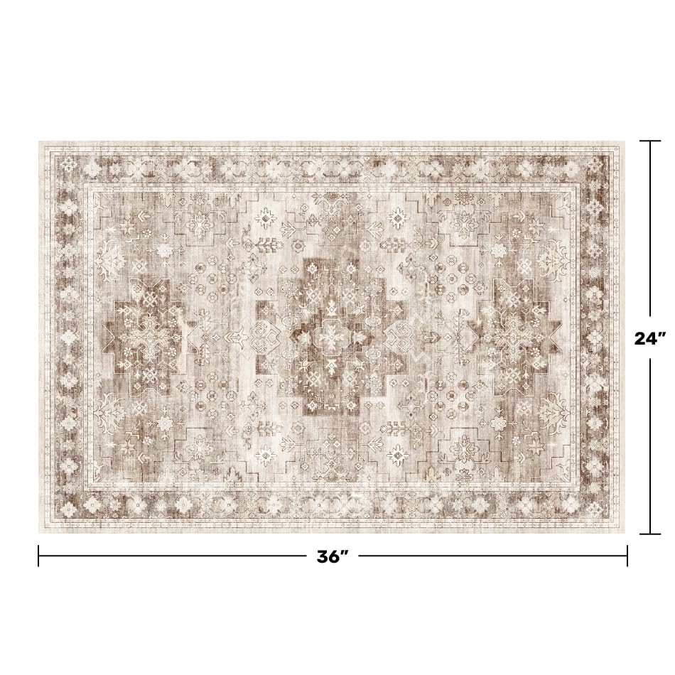 Boho Bathroom Rugs (2' x 3' (Rectangular) / Latte / Beige)