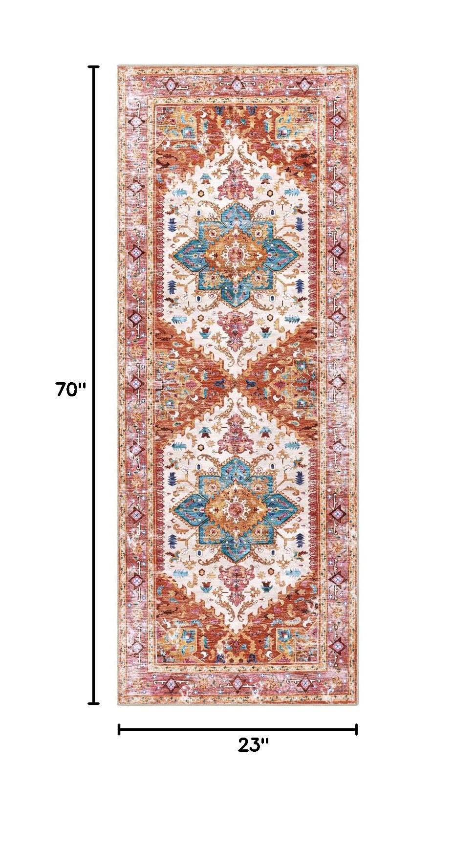 Washable Runner Rug (2' x 6' / Pink)